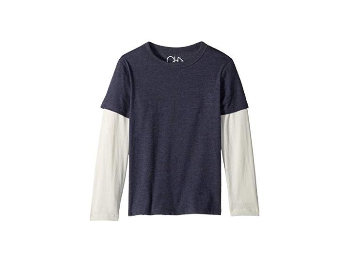 Chaser Kids Extra Soft Twofer Long Sleeve Tee (little Kids/big Kids) (avalon/salt) Boy's Long Sleeve Pullover