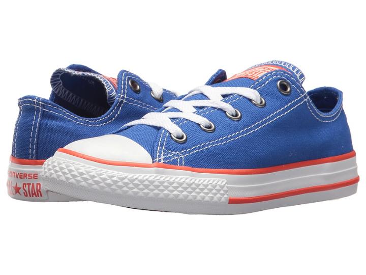 Converse Kids Chuck Taylor All Star Ox (little Kid) (hyper Royal/bright Poppy/white) Kids Shoes