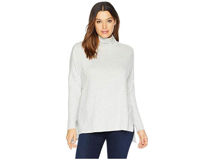 Lucky Brand Turtleneck Flowy Sweatshirt (heather Grey) Women's Sweatshirt