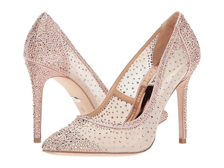 Badgley Mischka Weslee (blush Satin/mesh) High Heels