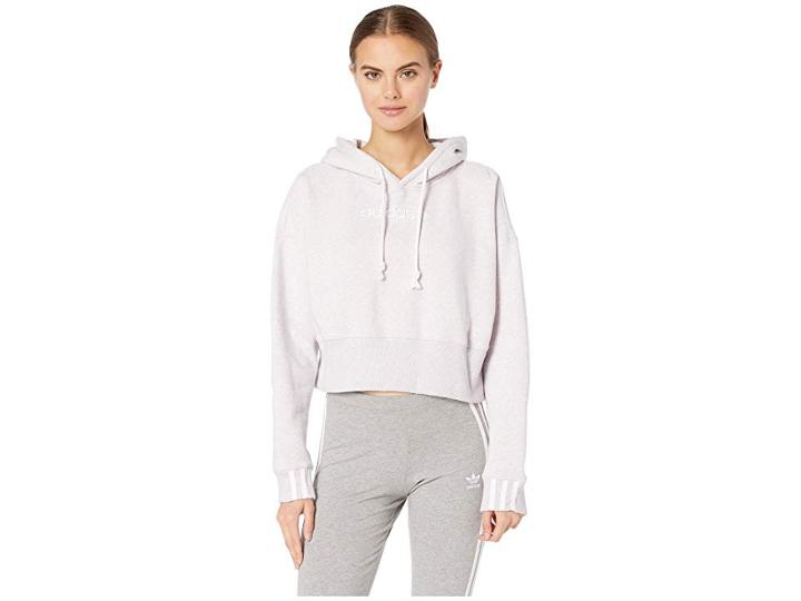Adidas Originals Coeeze Cropped Hoodie (orchid Tint Melange) Women's Sweatshirt