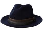 Stacy Adams Wool Pinch Front (navy) Fedora Hats
