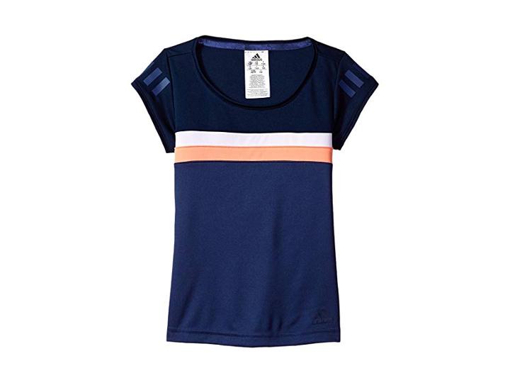 Adidas Kids Club Tee (little Kids/big Kids) (collegiate Navy) Girl's Short Sleeve Pullover