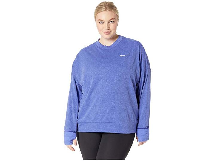 Nike Thermasphere Element Top (sizes 1x-3x) (regency Purple/heather) Women's Long Sleeve Pullover