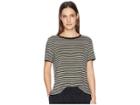 Eileen Fisher Organic Linen Tencel Round Neck Short Sleeve Top (black) Women's T Shirt