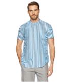 Calvin Klein Jeans Short Sleeve Cruize Stripe Button Down With Pocket (deep Blue) Men's Short Sleeve Button Up