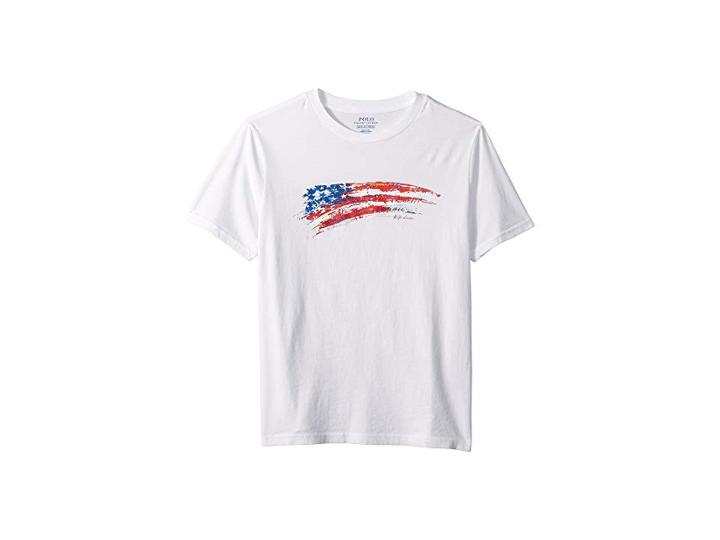 Polo Ralph Lauren Kids Cotton Jersey Graphic T-shirt (big Kids) (pure White) Boy's T Shirt