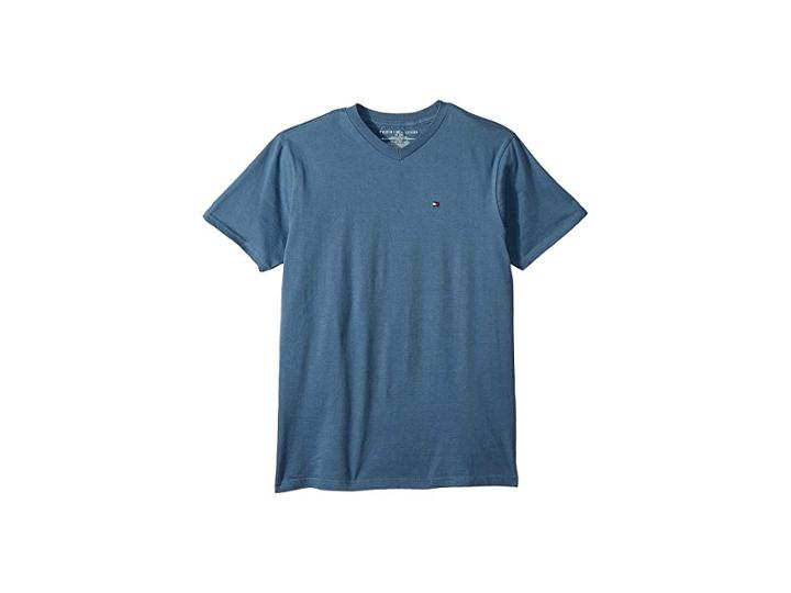 Tommy Hilfiger Kids Solid Tee (big Kids) (being Sea) Boy's T Shirt