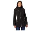 Tommy Hilfiger Inner Quilt Faux Hooded Softshell W/ Draw Cord (black) Women's Coat