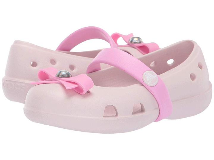 Crocs Kids Keeley Charm Flat (toddler/little Kid) (barely Pink) Girls Shoes