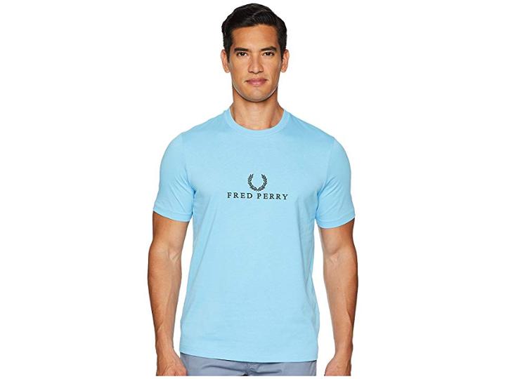 Fred Perry Embroidered T-shirt (alaskian Blue) Men's T Shirt