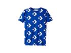 Converse Kids Star Chevron Print Tee (big Kids) (blue) Boy's Clothing