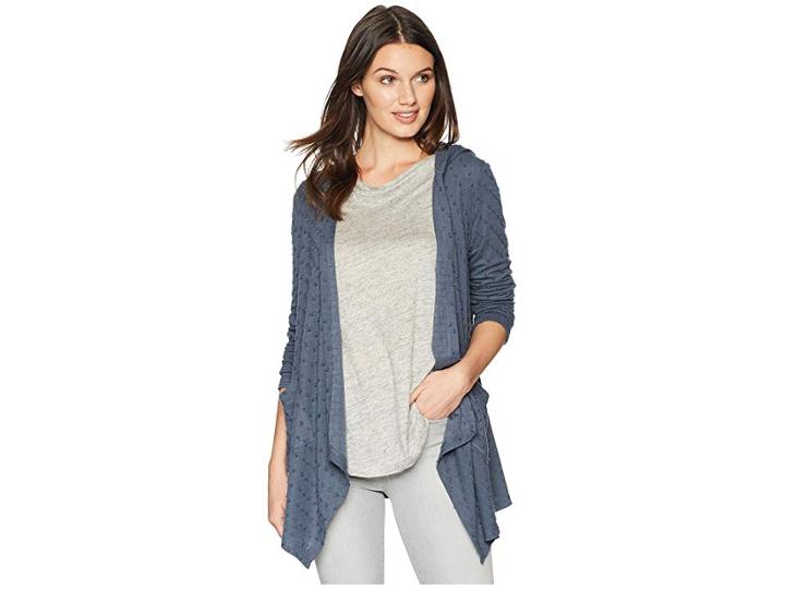 Miss Me Hooded Cardigan (charcoal Black) Women's Clothing