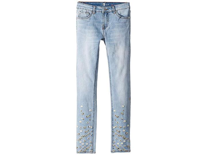 7 For All Mankind Kids Skinny Stretch Denim Jeans In Tribeca (big Kids) (tribeca) Girl's Jeans