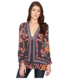 Free People Violet Hill Printed Tunic (black) Women's Clothing
