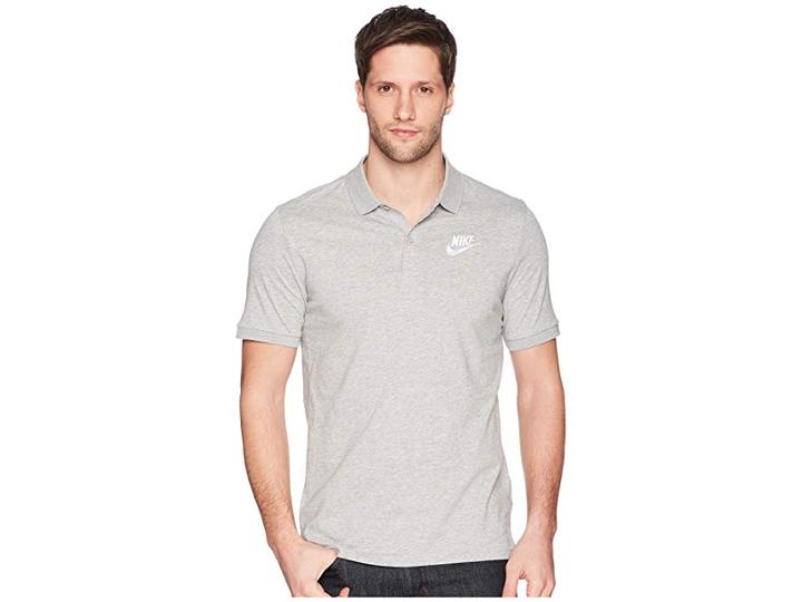 Nike Nsw Polo Jersey Matchup (dark Grey Heather/white) Men's Clothing
