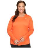 Nike Miler Long-sleeve Running Top (size 1x-3x) (turf Orange) Women's Long Sleeve Pullover