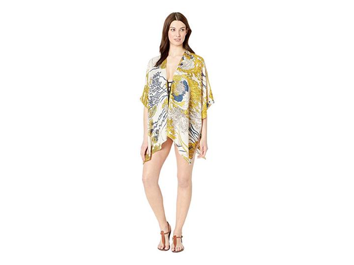 Vince Camuto Flower Field Tacked Cover-up (yellow) Women's Clothing
