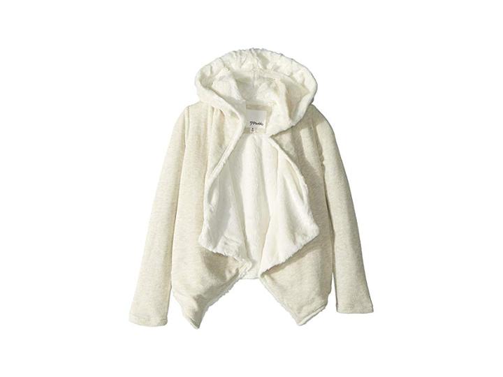 Maddie By Maddie Ziegler Shearling Cardigan (big Kids) (tan) Girl's Sweater