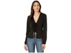 Wayf Douglas Tie Front Blouse (black) Women's Clothing