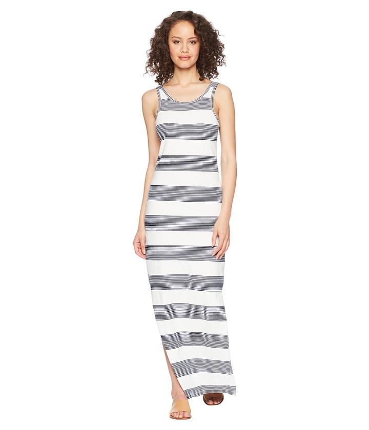 Roxy Tuba Stripes Maxi Dress (marshmallow Dress Blue Docker) Women's Dress