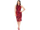 Alexia Admor Floral Lace Midi Dress (red Multi) Women's Dress