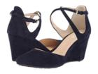 Cole Haan Lacey Wedge Ankle Strap 75mm (marine Blue Suede) Women's Wedge Shoes