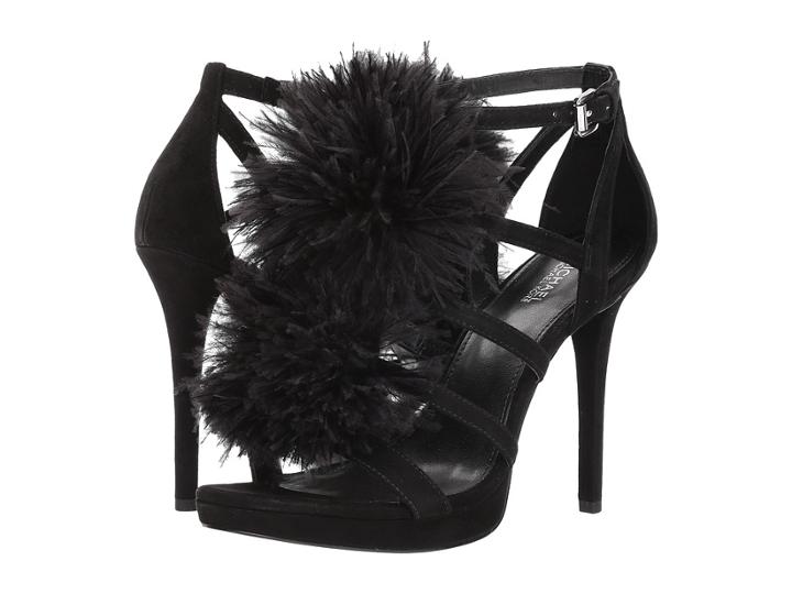 Michael Michael Kors Fara Sandal (black Kid Suede) High Heels
