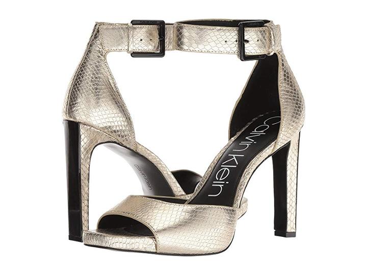 Calvin Klein Marinda (soft Gold Shiny Snake Print) Women's Shoes