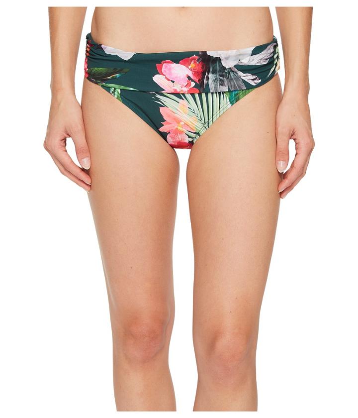 La Blanca Beyond The Jungle Shirred Band Hipster (hunter) Women's Swimwear
