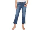 Liverpool Tabitha Straight Crop With Ankle Slits In Vintage Super Comfort Stretch Denim In Montauk Mid Blue (montauk Mid Blue) Women's Jeans