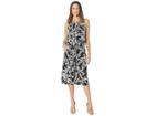 London Times Spring Spray Cropped Jumpsuit (black/white) Women's Jumpsuit & Rompers One Piece
