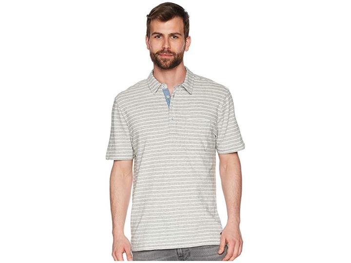 True Grit Heather Jaspe Stripe Short Sleeve Polo (heather) Men's Short Sleeve Pullover