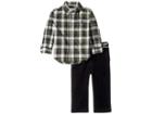 Ralph Lauren Baby Plaid Shirt Belted Pants Set (infant) (white Multi) Boy's Active Sets