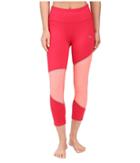 Puma Mesh Clash Tights (rose Red/fluro Peach/silver) Women's Casual Pants