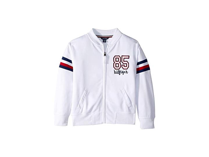 Tommy Hilfiger Kids 85 Baseball Jacket (big Kids) (white) Girl's Coat