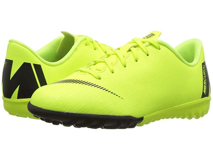 Nike Kids Vaporx 12 Academy Tf Soccer (toddler/little Kid/big Kid) (volt/black) Kids Shoes