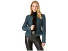Juicy Couture Hard Woven Chateau Tweed Jacket (eloquent Petrol Chateau Tweed) Women's Coat