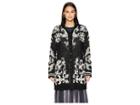 Red Valentino Wool Yarn Stencil Intarsia Bomber Jacket (black/white) Women's Coat