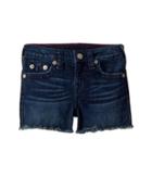 True Religion Kids Joey Raw Shorts In Ocean Blue (toddler/little Kids) (ocean Blue) Girl's Shorts
