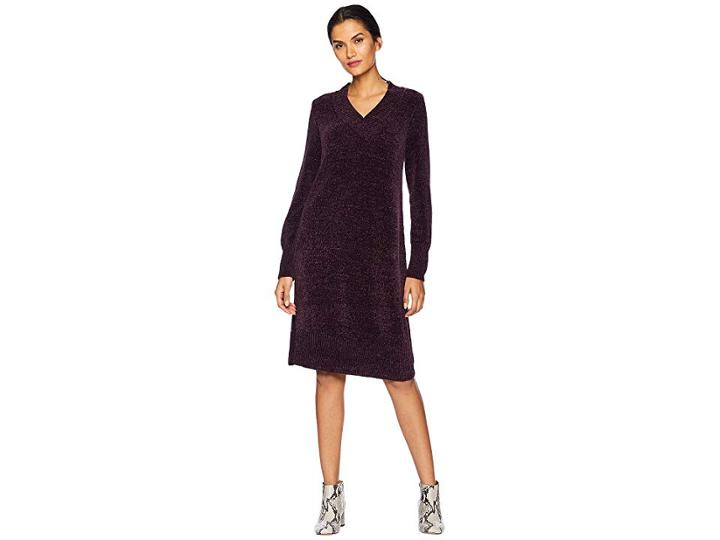 Nine West Long Sleeve V-neck Shift Dress