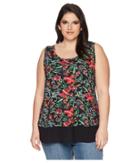 Karen Kane Plus Plus Size Sheer Hem Tank Top (print) Women's Sleeveless