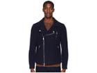 Eleventy Wool/cashmere Moto Jacket (navy) Men's Coat