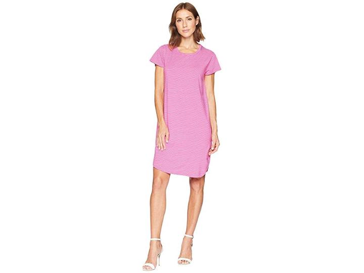 Fresh Produce Pinstripe Kylie T-shirt Dress (raspberry) Women's Dress