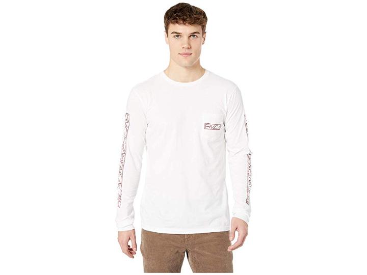 Rvca Reflector Long Sleeve (white) Men's Clothing