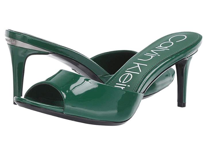 Calvin Klein Luc Mule (emerald Green Patent) Women's Shoes