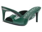 Calvin Klein Luc Mule (emerald Green Patent) Women's Shoes