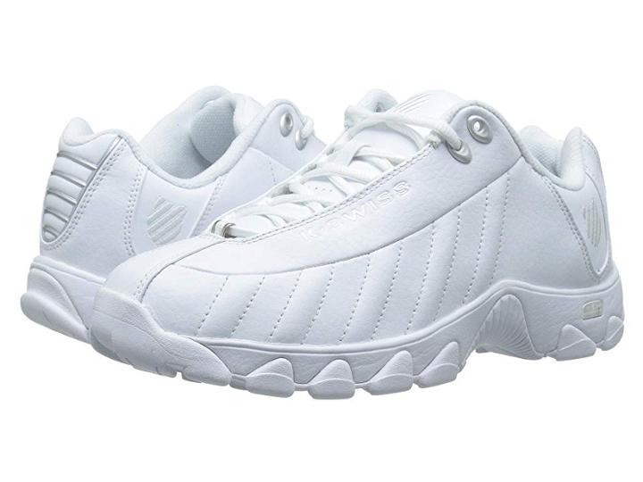 K-swiss St329 Cmftm (white/silver Leather) Men's Cross Training Shoes