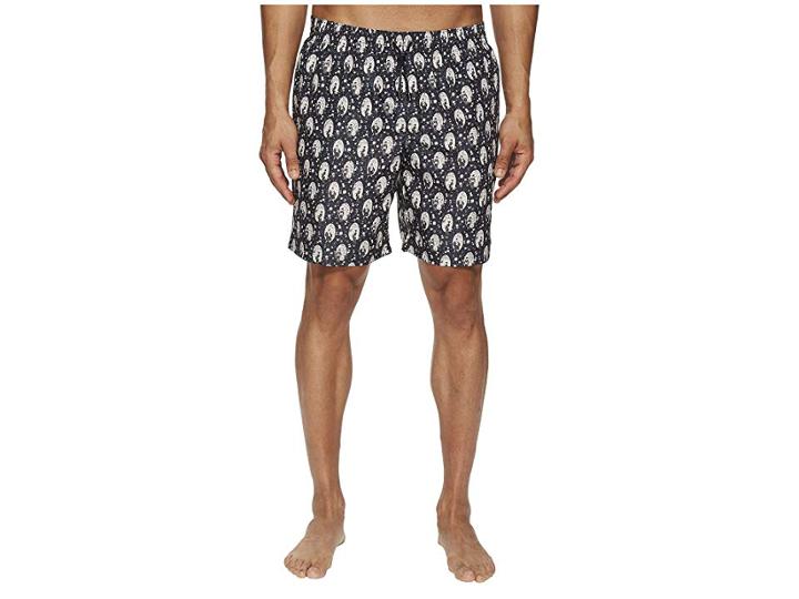 Dolce & Gabbana Mid Length Geisha Swimsuit Boxer W/ Bag (blue Geisha Print) Men's Swimwear