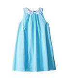 Polo Ralph Lauren Kids Poplin Gingham Dress (big Kids) (blue/white) Girl's Dress